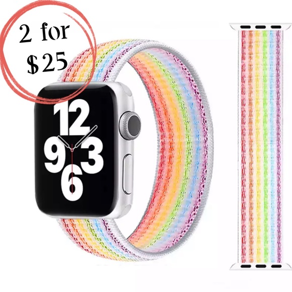 🎉NEW Neon White Rainbow Nylon Band for iWatch - Picture 2 of 5